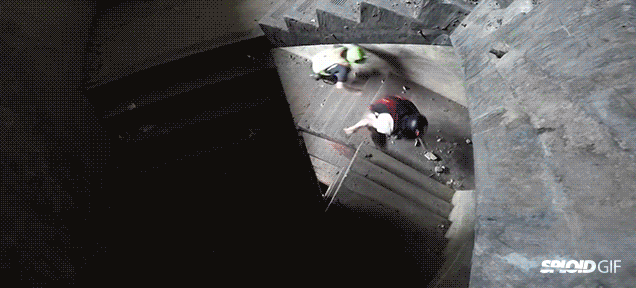 Two Guys Race Up A 27-Storey Building And Jump Down From The Top 