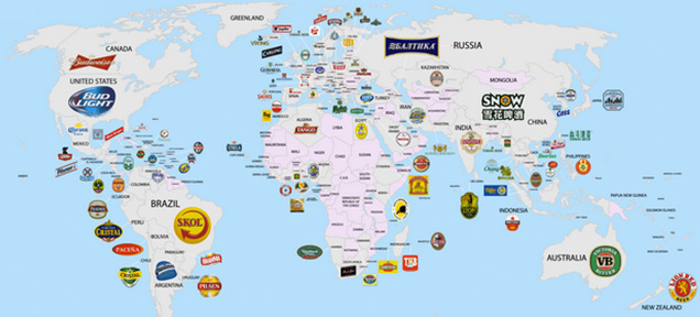 The World’s Most Popular Beers In One Neat Map