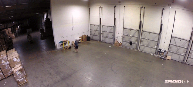 Guys Perform Impossible Basketball Trick Shots Using A Forklift
