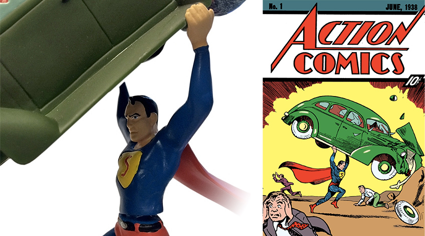 Superman’s Action Comics’ Cover Perfectly Recreated As A Springy Statue  