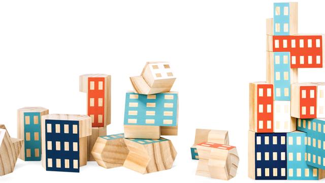 Irregular-Shaped Building Blocks Let Kids Build Ultra-Modern Skyscrapers