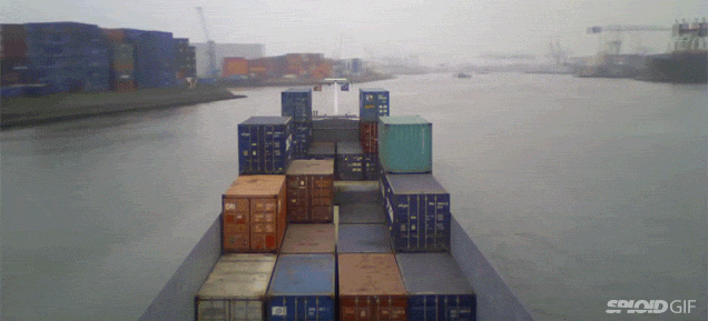 The Mesmerising Ballet Of Container Ships Moving Around A Shipping Dock
