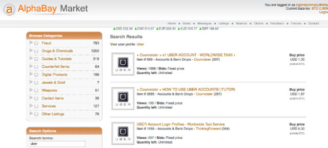 Stolen Uber Accounts Are On Sale For A Dollar On A Darknet Market  