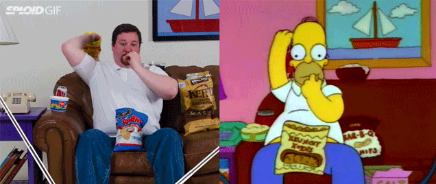 Watch This Guy Perfectly Recreate Homer Simpson Eating In Real Life