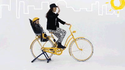 A Brilliant Child’s Bike Seat That Instantly Transforms Into A Stroller