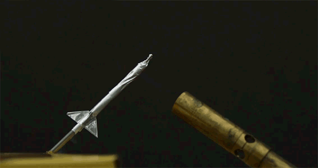 Matchstick Rockets Captured At 2500 FPS Look Like Tiny ICBMs