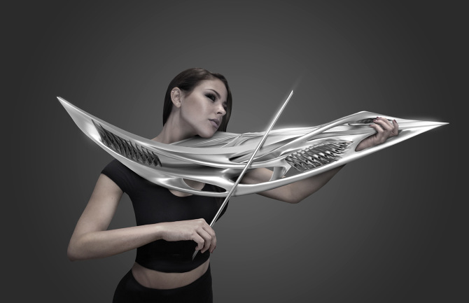 3D Printed Violin Looks Like A Klingon Weapon 