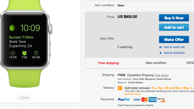 You Can Buy An Apple Watch On eBay — But It Won’t Be Cheap