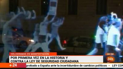 First-Ever Hologram Protest Takes To The Streets In Spain