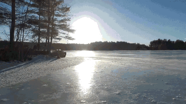 Here’s A Tank Drifting Across A Frozen Lake