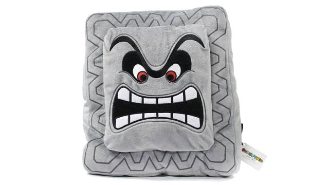 A Super Mario Bros Plush Thwomp Is Perfect For Pillow Fights