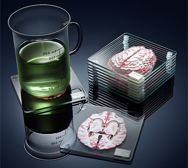 Learn About The Brain While Destroying Yours With These Drink Coasters