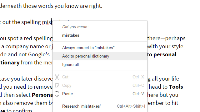 How To Add (And Remove) Words From Your Google Docs Spell Checker