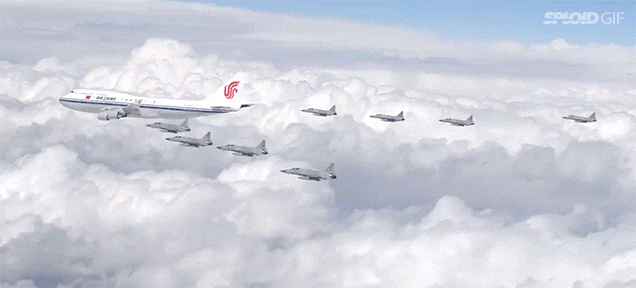 China’s ‘Air Force One’ Escorted By 8 Fighter Jets In Cool Video