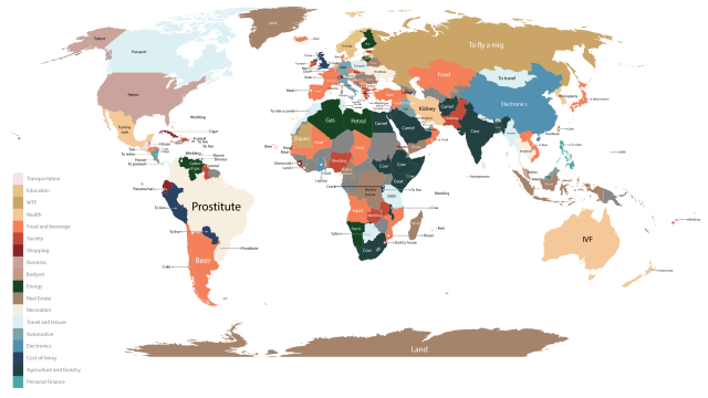Cost Obsessions Around The World, According To Google Autocomplete