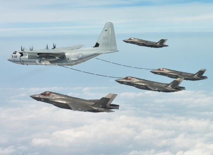 These Photos Of Four F-35s Refuelling In The Air Are So Amazing
