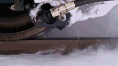 A Supersonic Hair Dryer Blasts Ice And Snow Off Train Tracks
