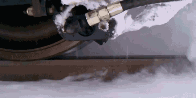 A Supersonic Hair Dryer Blasts Ice And Snow Off Train Tracks