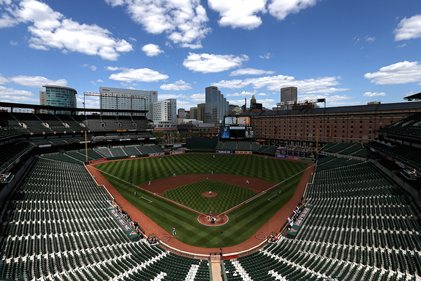 Photos: An Empty Stadium Hosts MLB Baseball Game