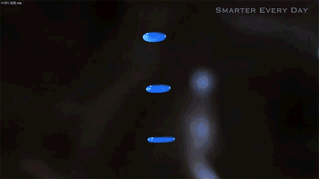 High-Speed Footage Of Levitating Water Drops Looks Like A Fireworks Show