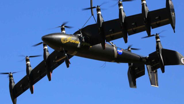 NASA’s Ten Engine Electric Drone Goes From Chopper To Aeroplane And Back