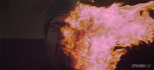 Getting Slapped With A Hand Of Fire In Slow Motion Is Spectacular