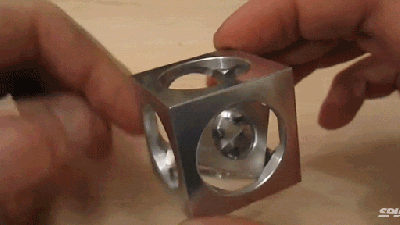 Making A Cube In A Cube In A Cube From One Block Of Metal Is Impressive