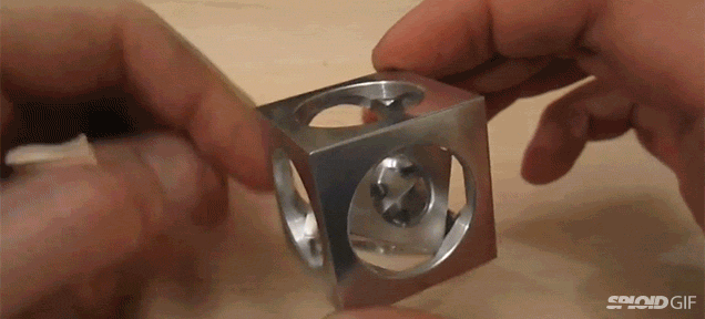 Making A Cube In A Cube In A Cube From One Block Of Metal Is Impressive
