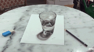 This Super Realistic Glass Of Water Is Actually A Drawing