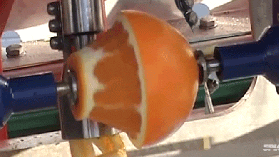 Video: This Machine Robot Peels An Orange So Fast