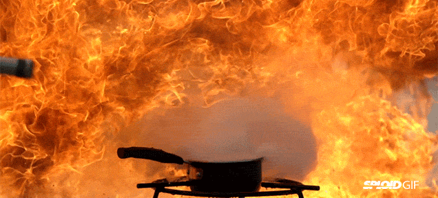 What Happens When You Pour Water On An Oil Fire In Slow-Motion