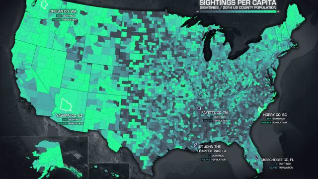 Map Shows Where UFO Sightings Are Seen The Most In The USA