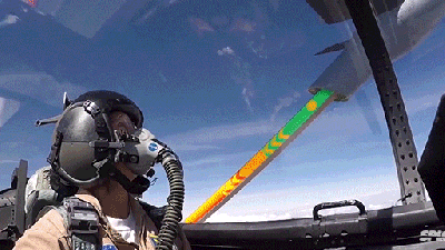 F-15 Jet’s Aerial Refuelling From The Jet’s Point Of View