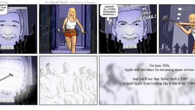 Taylor Swift Vs. Tim Cook In A Cartoon
