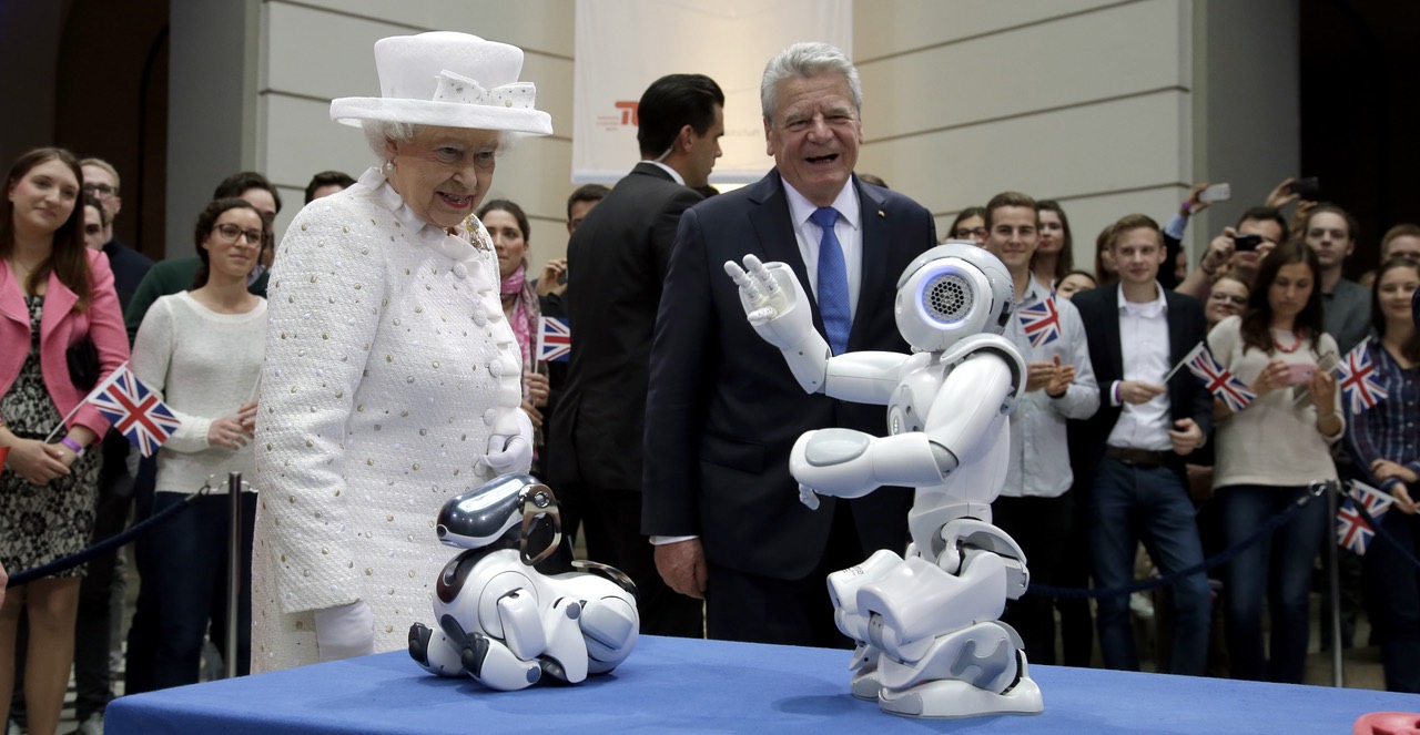 Queen Elizabeth Meets The Future Queen Who Is A Robot And Not A Human