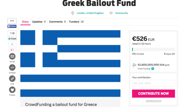 Someone Is Trying To Crowdfund A Greek Bailout Because Why Not
