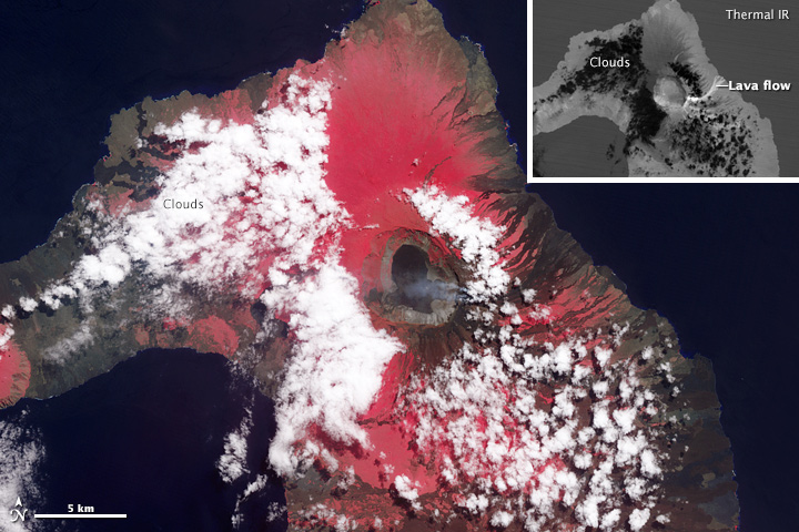 NASA’s Thermal Camera Turns Galapagos Volcano Into An Eruption From Hell