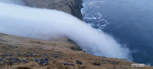 Seeing Fog Trickle Down A Cliff Is Like Watching A Waterfall Of Ghosts