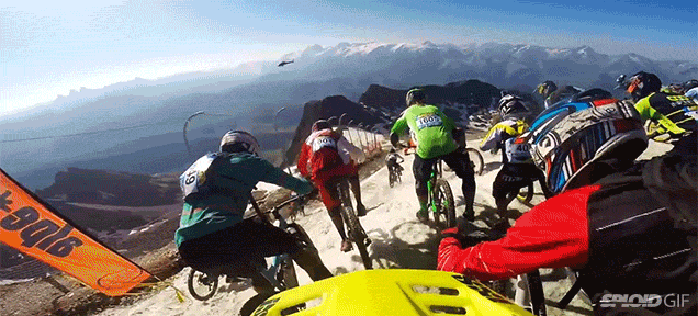 This Downhill Bike Race On A Glacier Is So Insane That Everyone Crashes