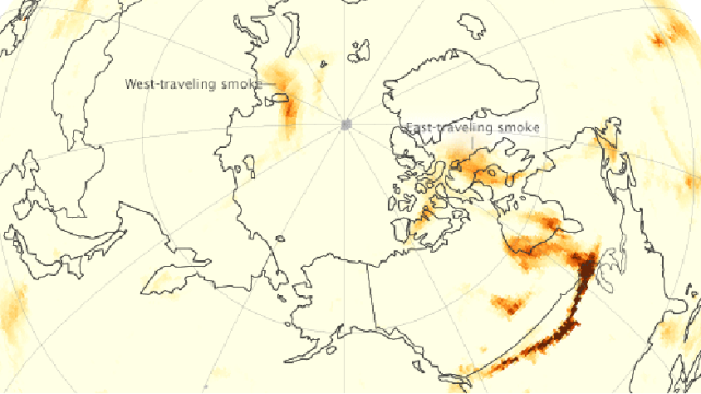 Watch Smoke From July’s Wildfire’s Wrap Around The Arctic