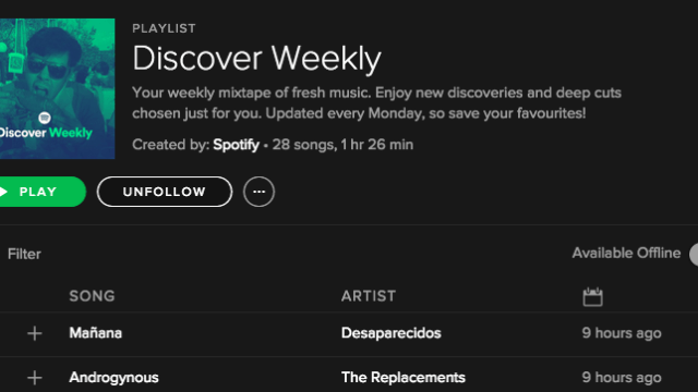 Spotify’s New ‘Discover Weekly’ Playlist Knows You So Well It’s Creepy