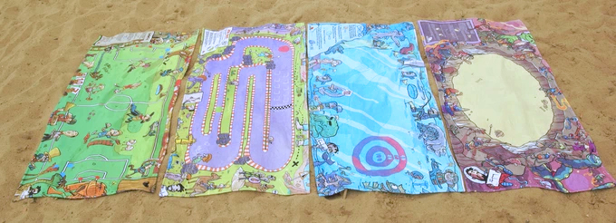 Beach Towel Board Games You Play With Discarded Bottle Caps