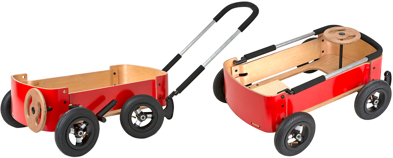 A Little Red Wagon That Transforms Into A Steerable Go-Kart