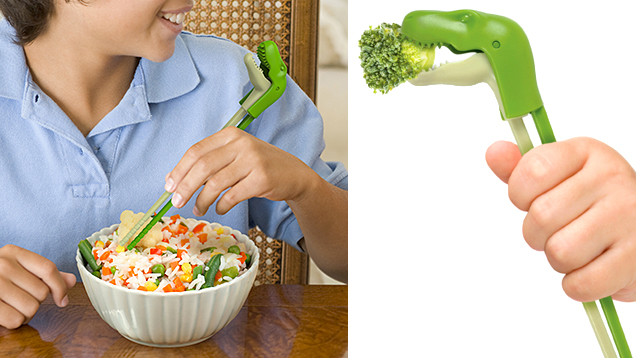 Kids Will Happily Eat Anything Using A Pair Of T-rex Chopsticks 