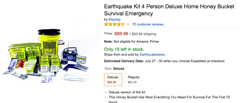 Earthquake Kits Selling Like Hotcakes After Terrifying New Yorker Story
