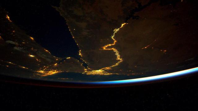 The Nile From Space Is A Long, Meandering Line Of Light And Life