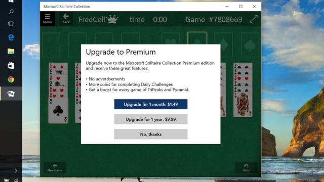 If You Want Microsoft Solitaire Ad-Free It Will Cost You $10/Year