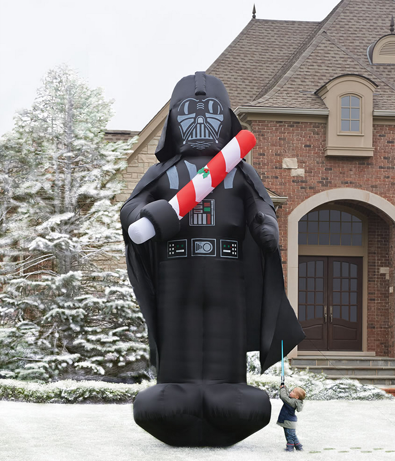A 4.8m Tall Inflatable Vader Is Holiday Decorating Done Easy