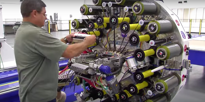 This Robot Is A Loom For Weaving Carbon Fibre Into Rocket Parts