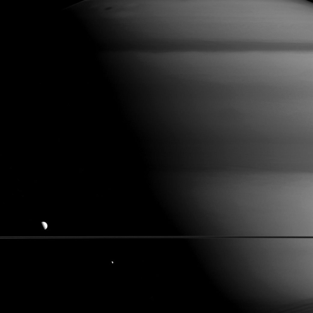 A Magical View Of Saturn’s Ring, Side-On
